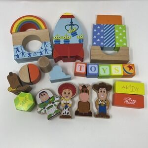 Play Disney Wooden Toys Toy Story Balance Blocks, 26 Piece Set Features Woody 28